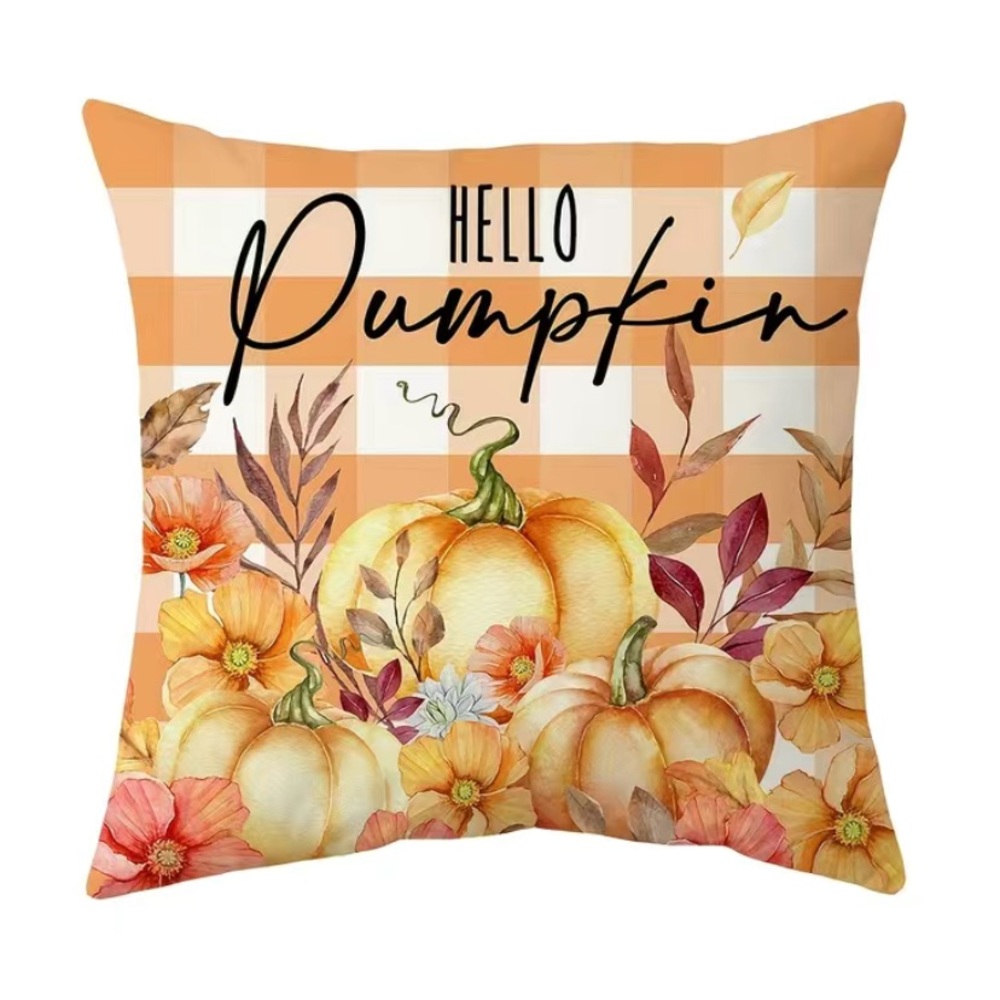 NEW 1pc, Hello Pumpkin Square Cushion Cover